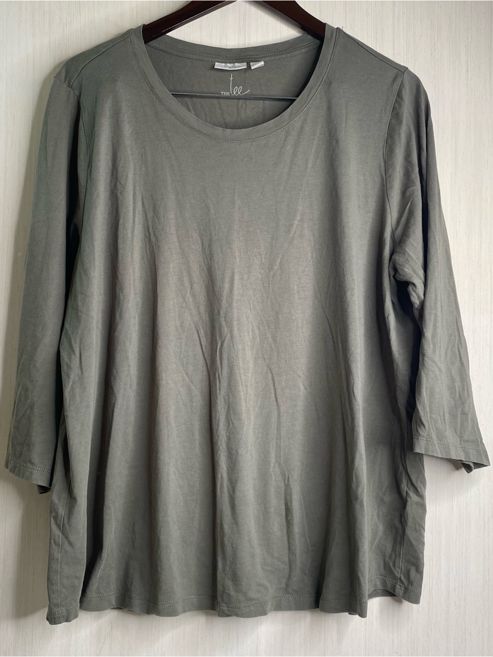 Logo by Lori Goldstein The Tee 3/4 Sleeve Modal/Cotton Olive Green XL